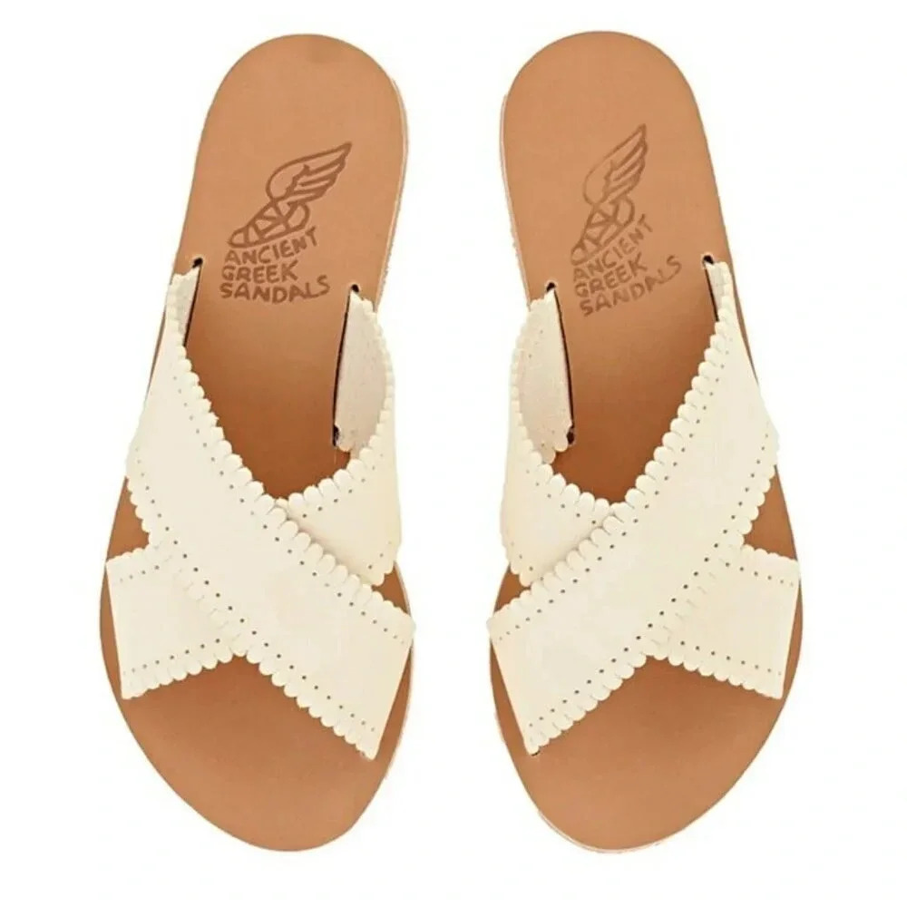 Ancient Greek Sandals Women's Philourgos Slide Sandals Size 37 EU (MSRP $285)